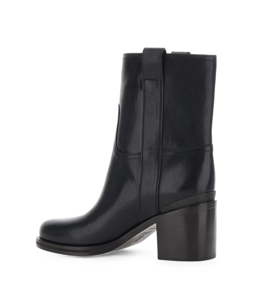BRUNELLO CUCINELLI Черные кожаные сапоги, фото 3