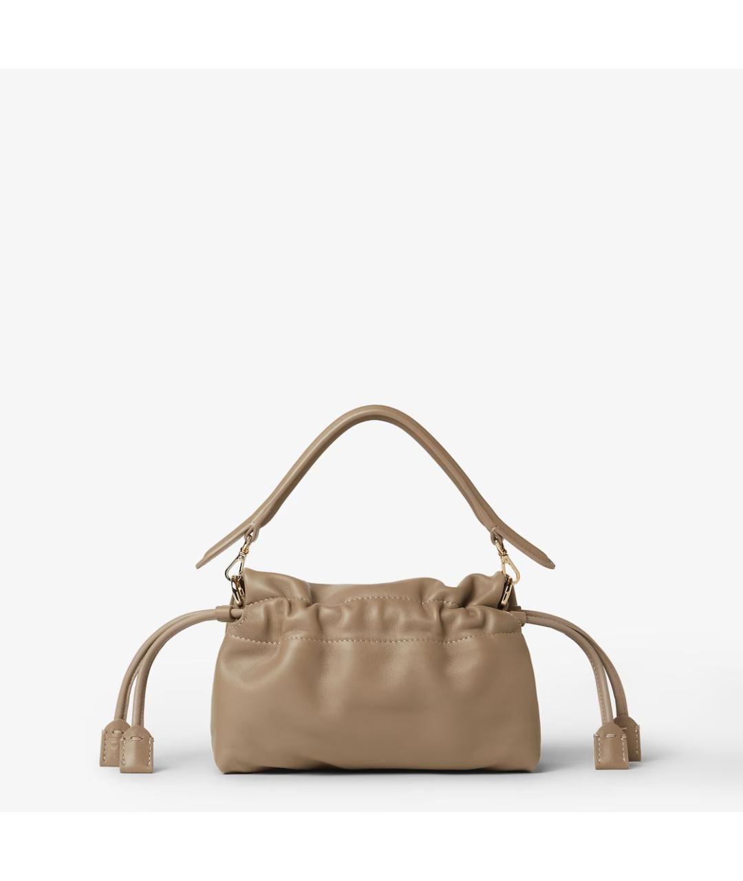 FENDI Бежевая кожаная сумка через плечо, фото 3