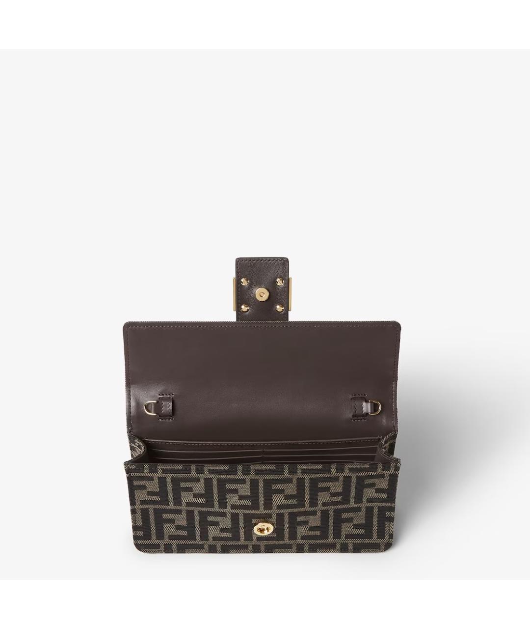 FENDI Коричневая синтетическая сумка через плечо, фото 4