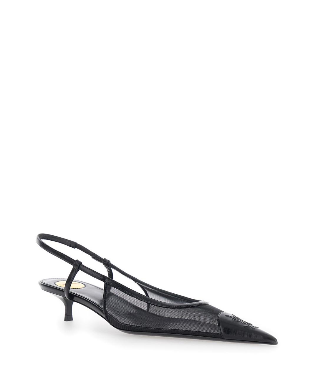 SAINT LAURENT Черные синтетические туфли, фото 3