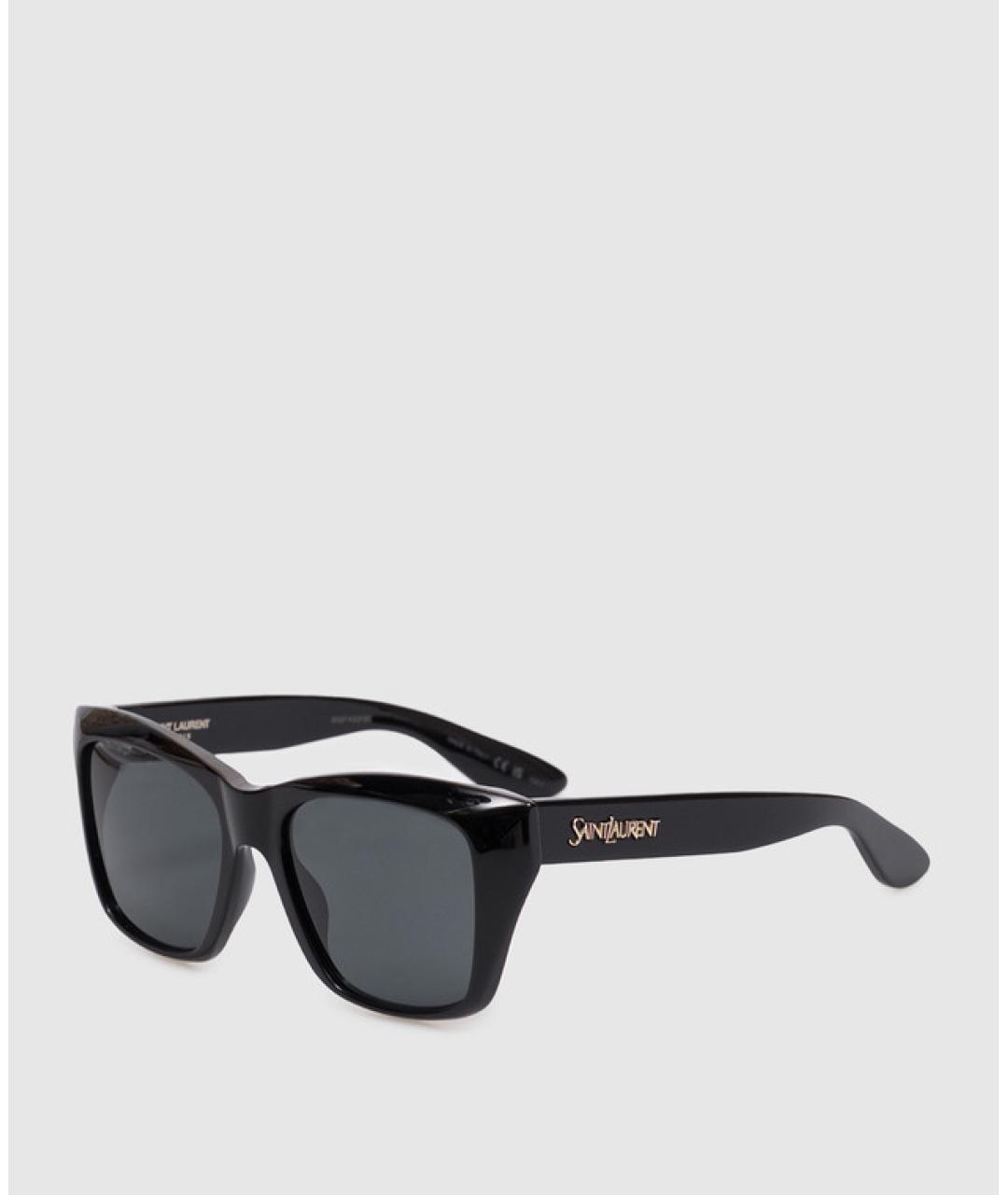 SAINT LAURENT Черные пластиковые солнцезащитные очки, фото 2