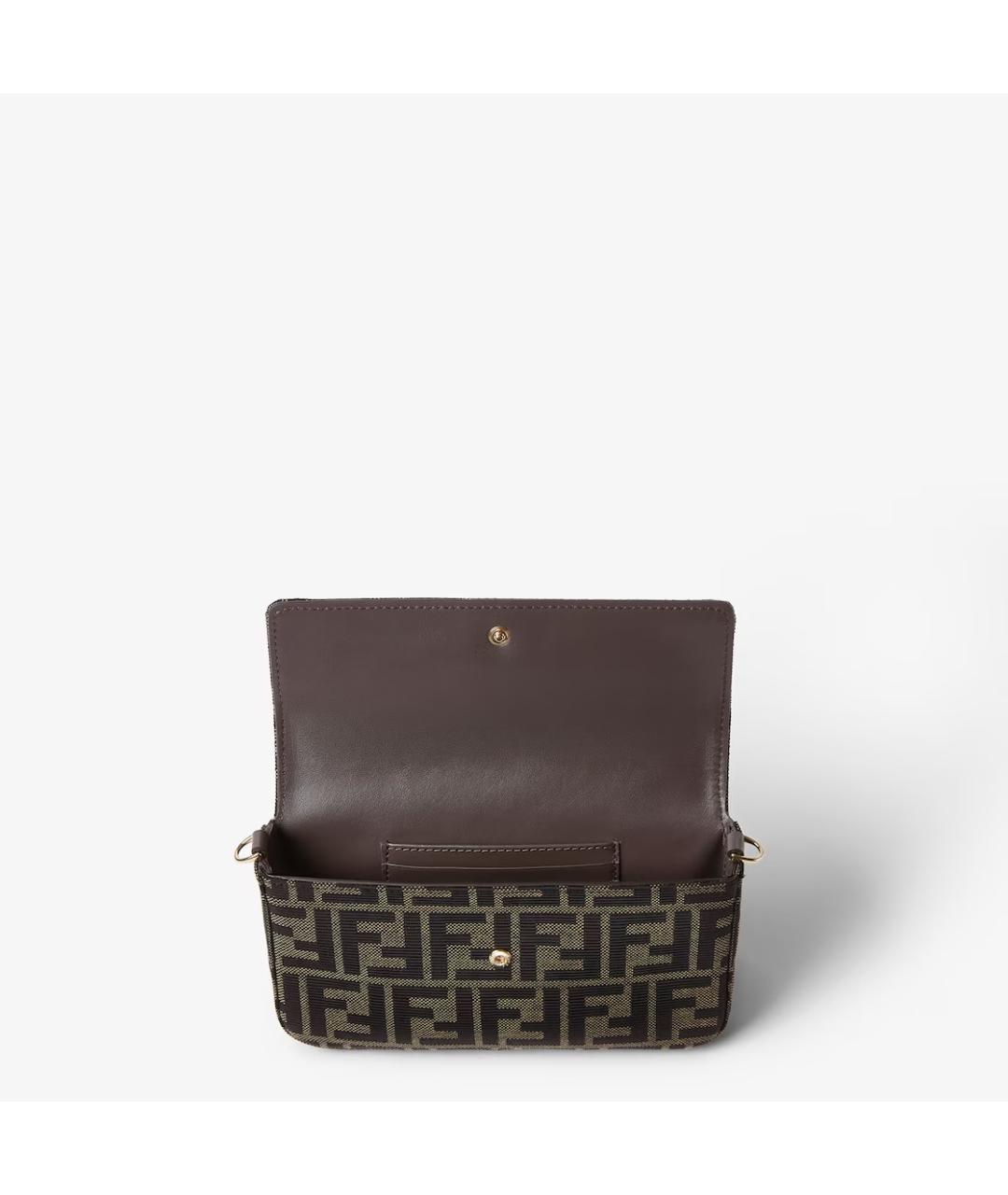 FENDI Коричневая тканевая сумка через плечо, фото 4