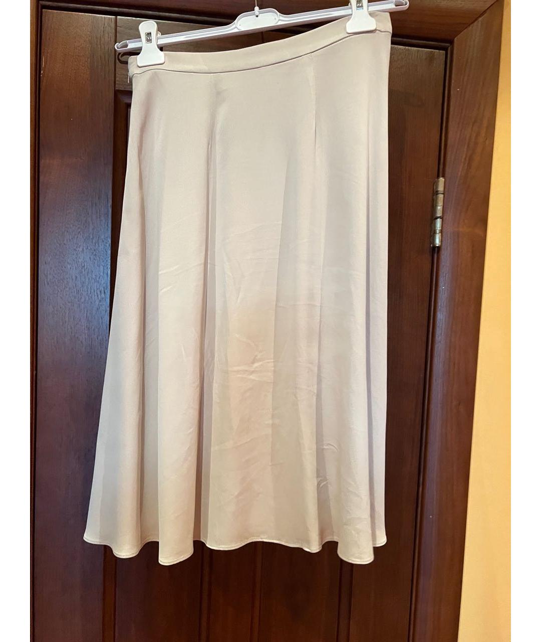 MICHAEL MICHAEL KORS Бежевая креповая юбка миди, фото 2