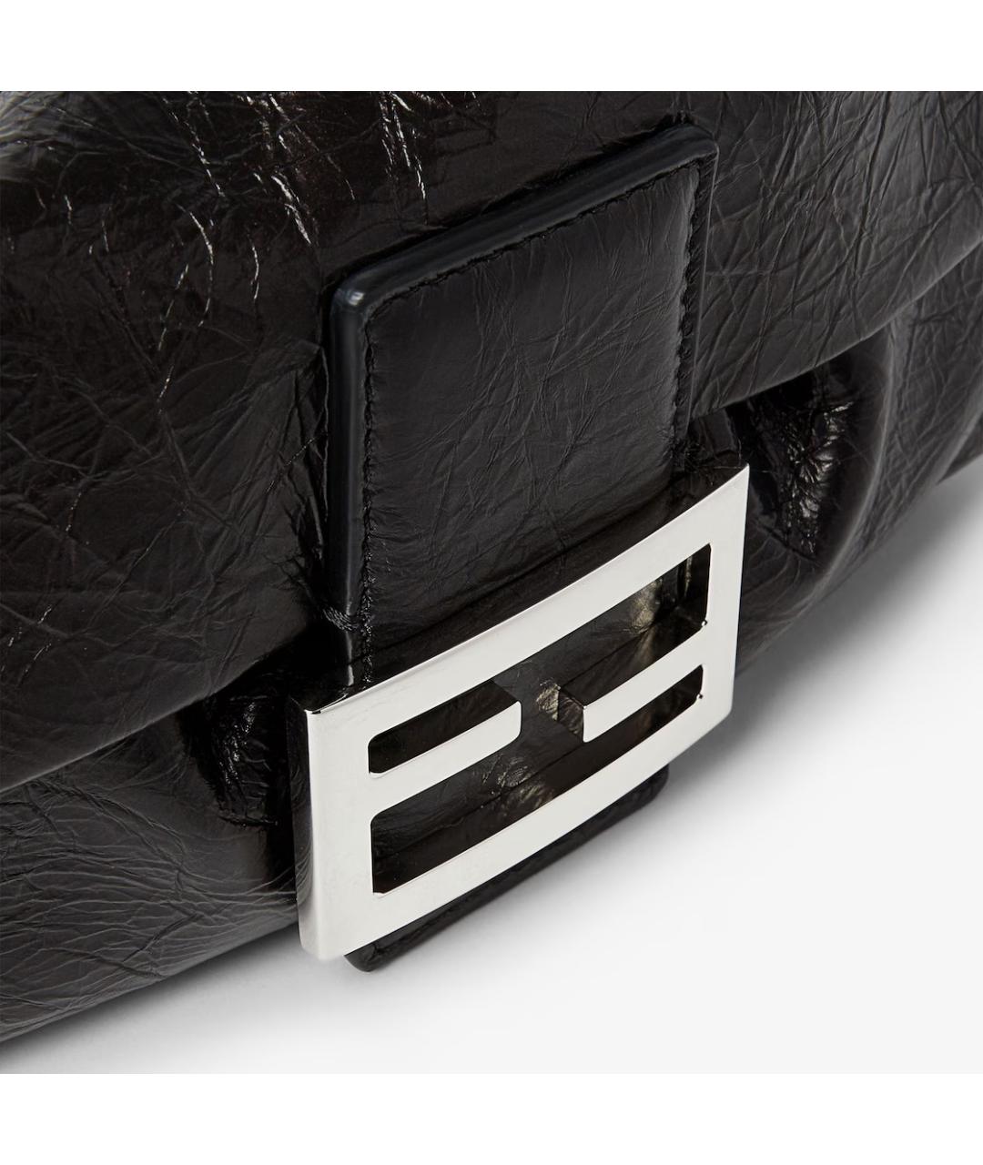 FENDI Черная кожаная сумка через плечо, фото 5