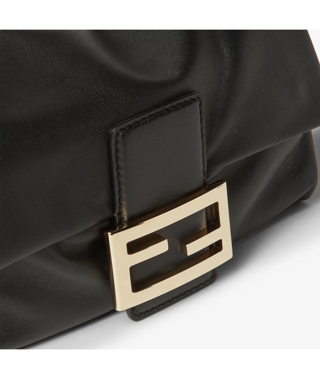 FENDI Черная кожаная сумка через плечо, фото 5