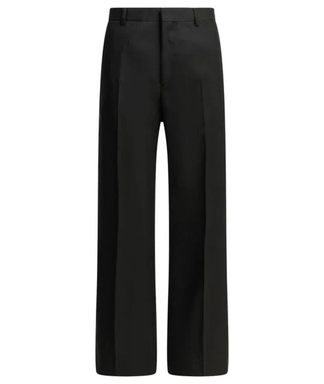 CELINE Черные шерстяные прямые брюки, фото 1