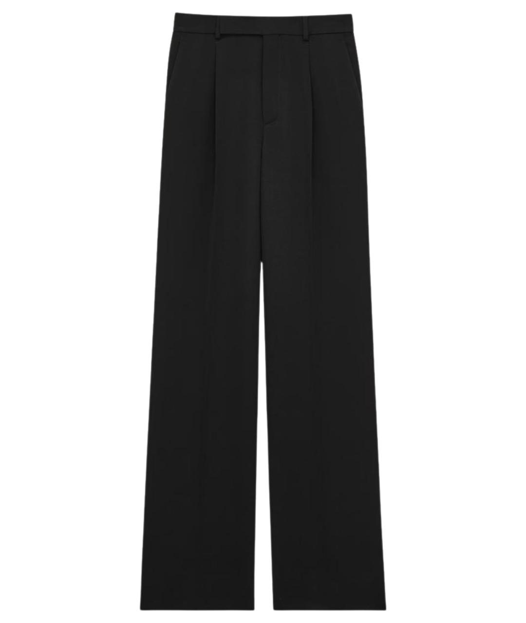 SAINT LAURENT Черные шерстяные классические брюки, фото 1