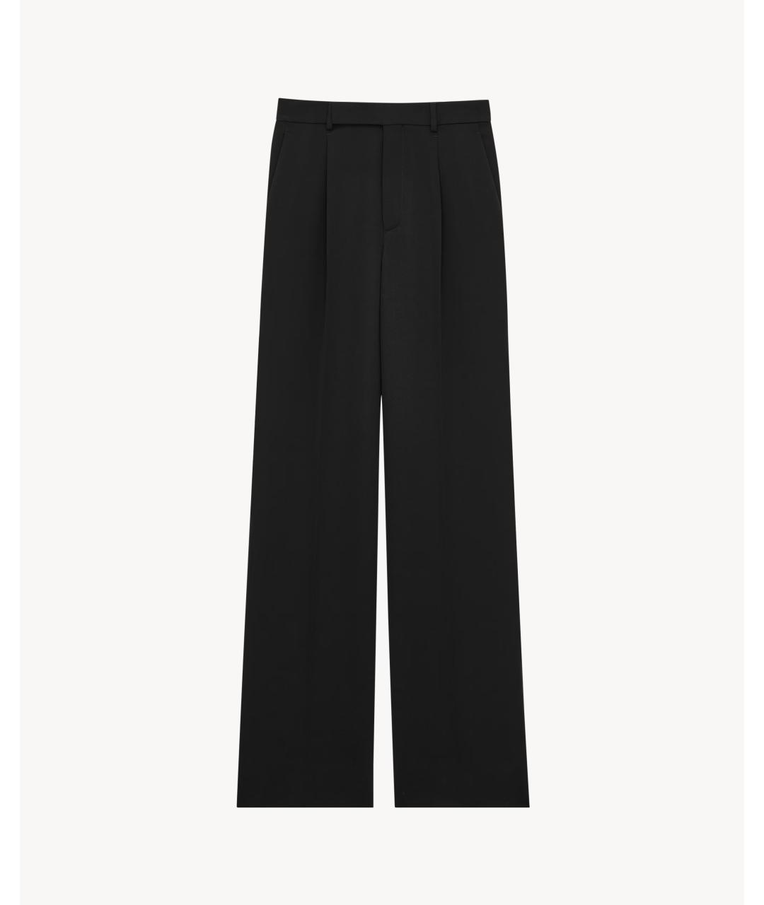 SAINT LAURENT Черные шерстяные классические брюки, фото 3