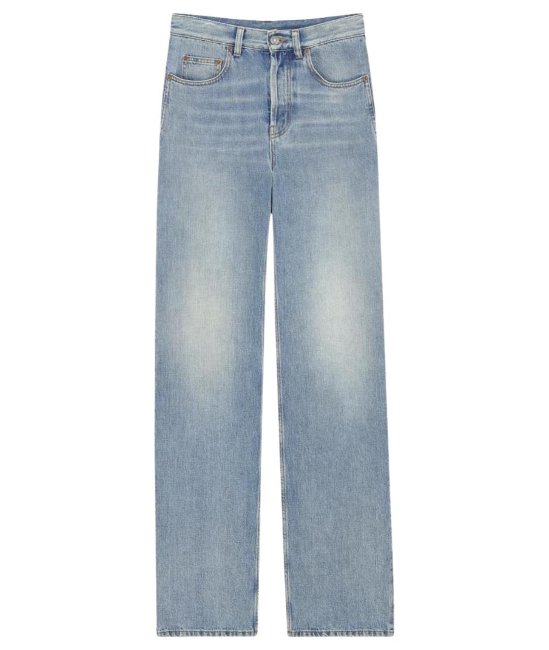 SAINT LAURENT Голубые хлопковые прямые джинсы, фото 1