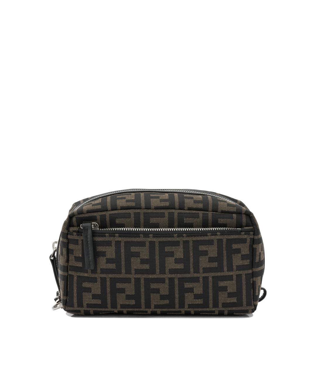FENDI Коричневая тканевая барсетка, фото 6