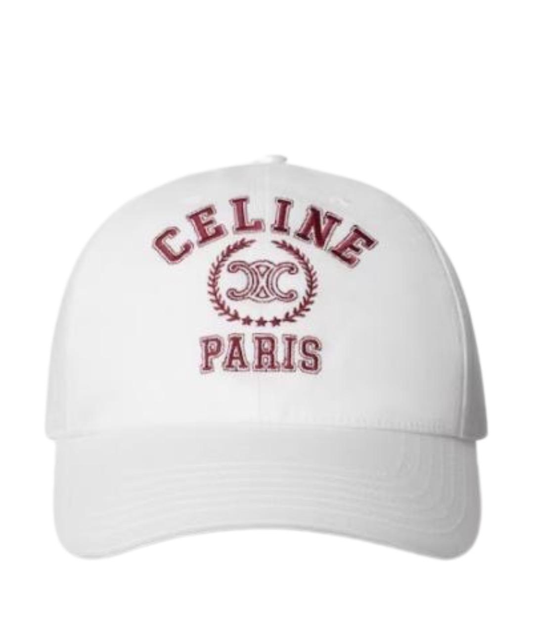 CELINE Белая хлопковая кепка, фото 1