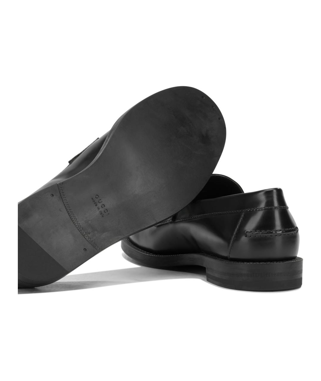 GUCCI Черные кожаные лоферы, фото 5