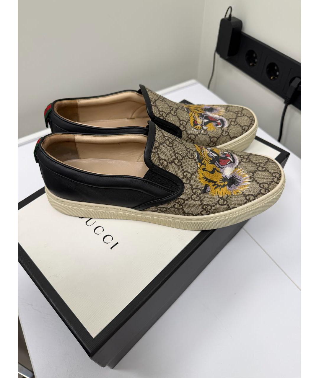 GUCCI Бежевые мокасины, фото 6