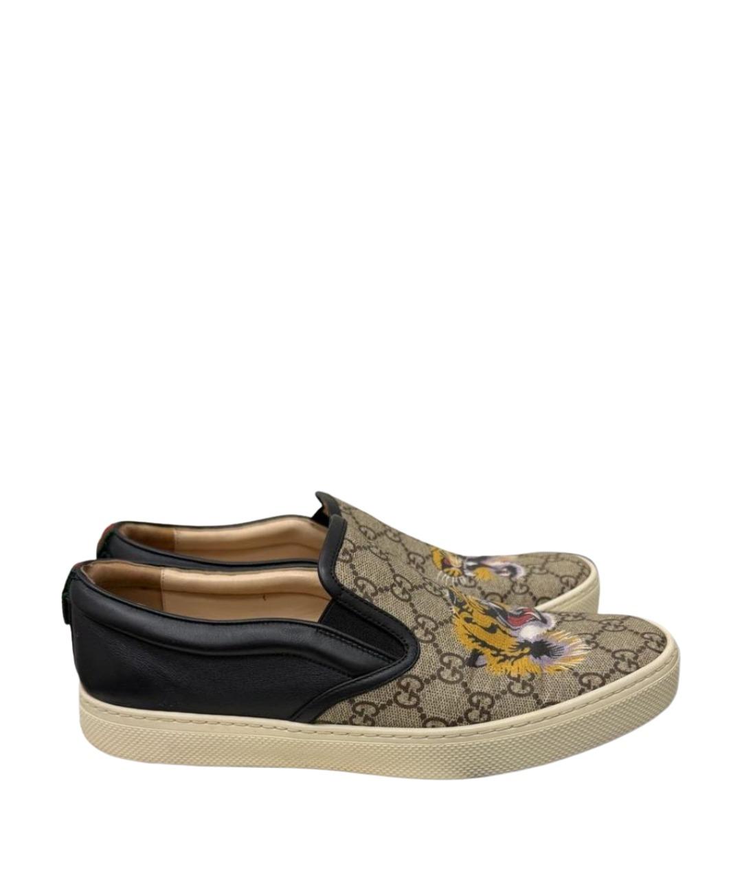 GUCCI Бежевые мокасины, фото 1