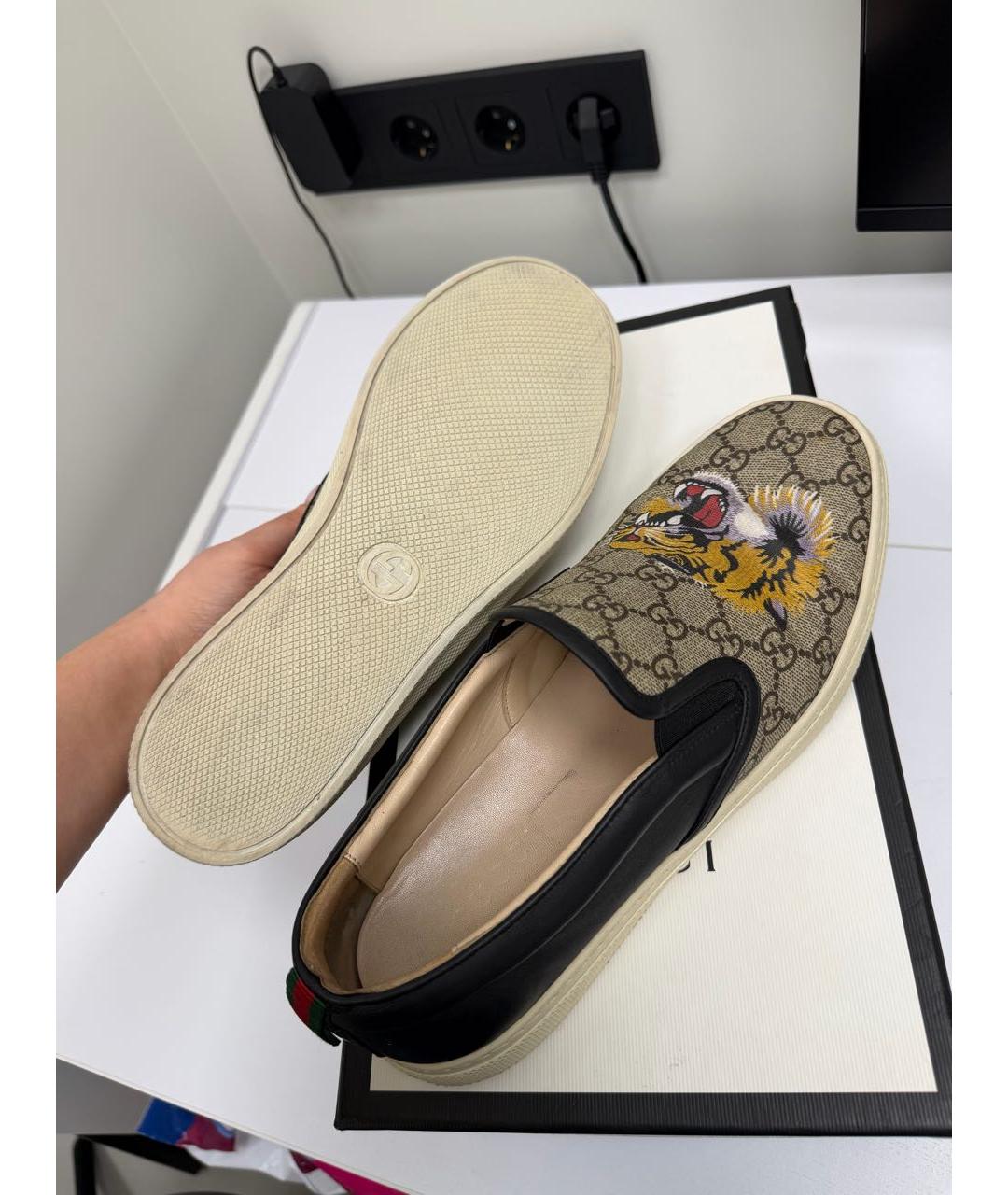 GUCCI Бежевые мокасины, фото 4