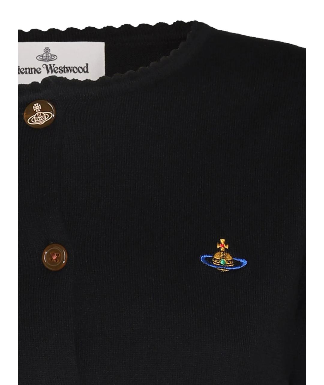 VIVIENNE WESTWOOD Черный хлопковый кардиган, фото 3