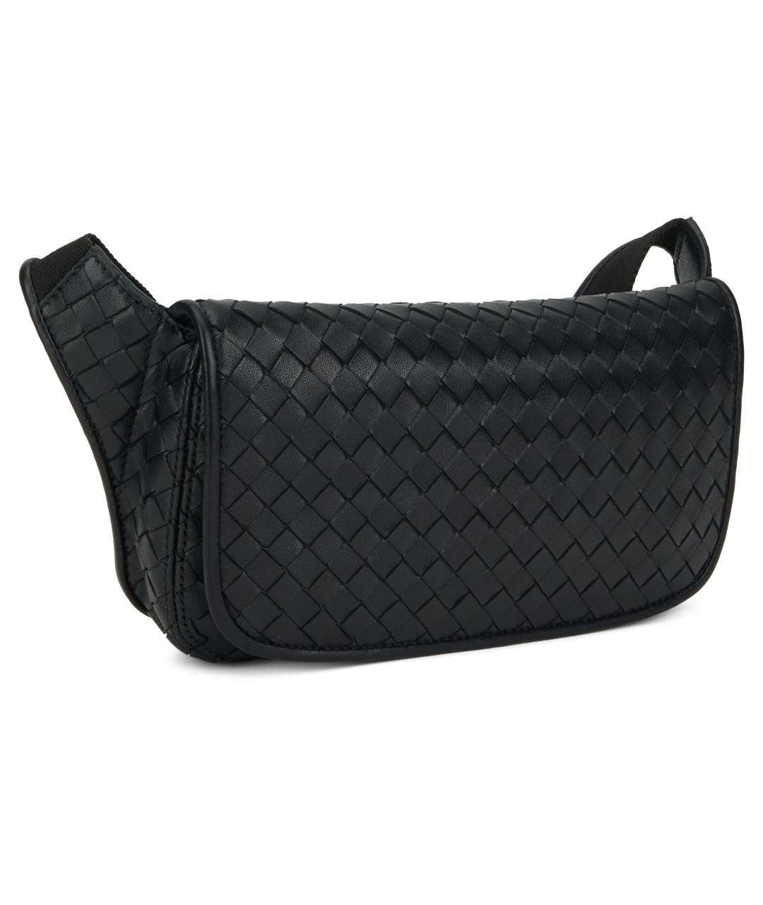 BOTTEGA VENETA Черная кожаная сумка на плечо, фото 3