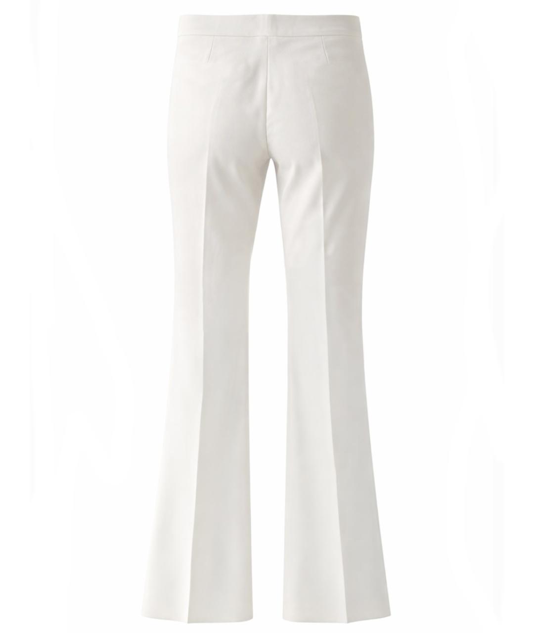 MAX MARA Белые хлопковые прямые брюки, фото 2