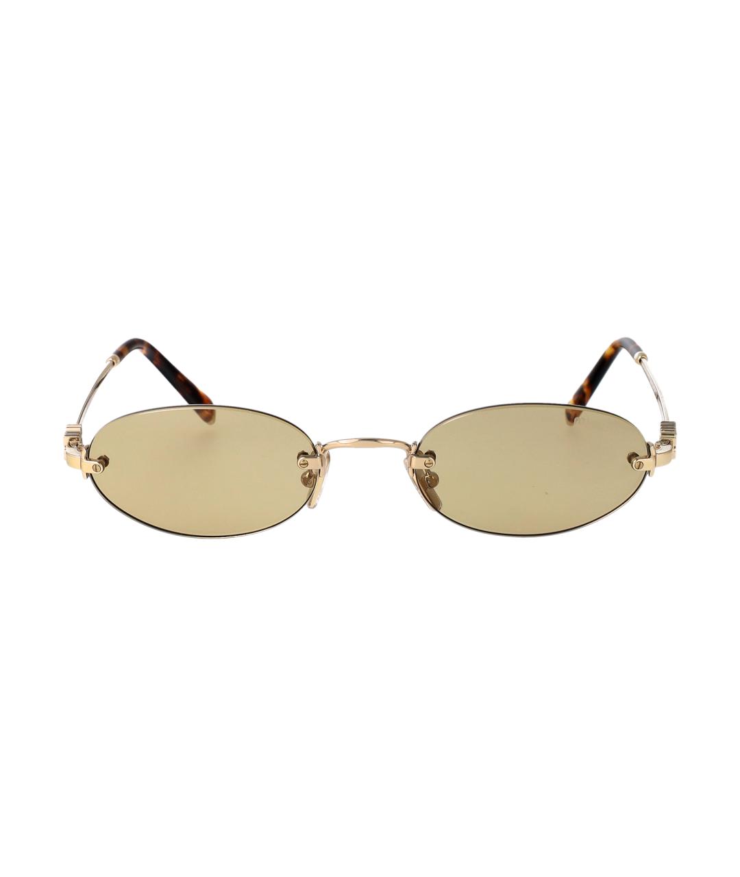 MIU MIU Золотые металлические солнцезащитные очки, фото 1