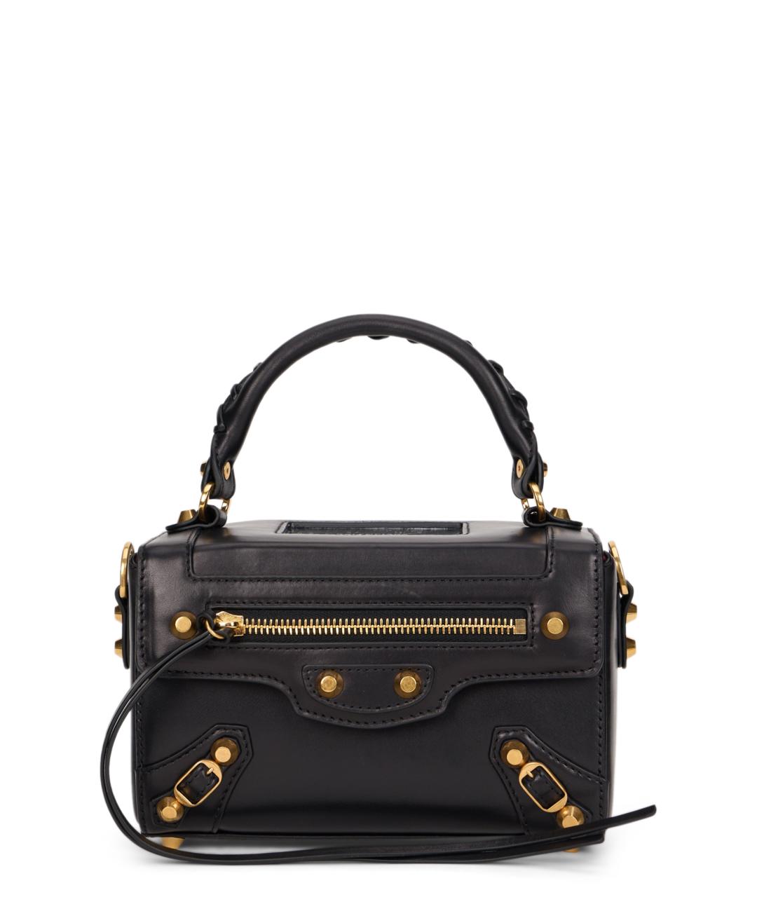 BALENCIAGA Черная кожаная сумка с короткими ручками, фото 1