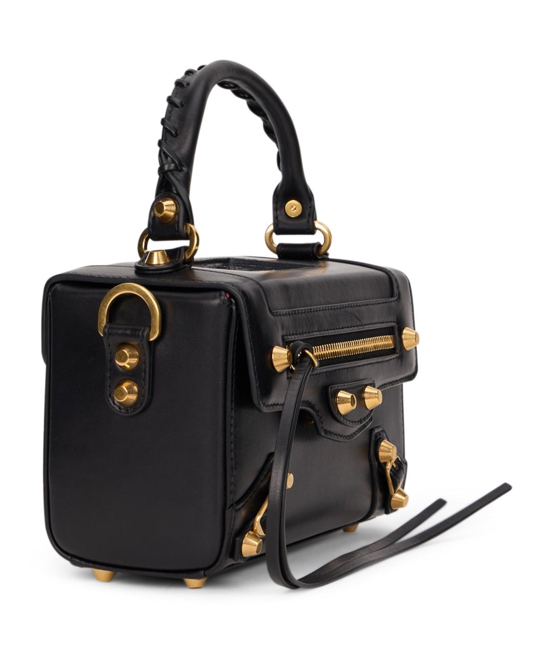 BALENCIAGA Черная кожаная сумка с короткими ручками, фото 3