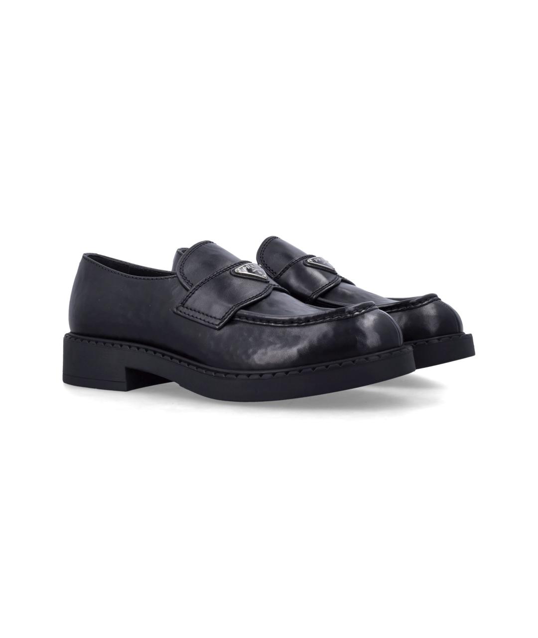 PRADA Черные кожаные лоферы, фото 2