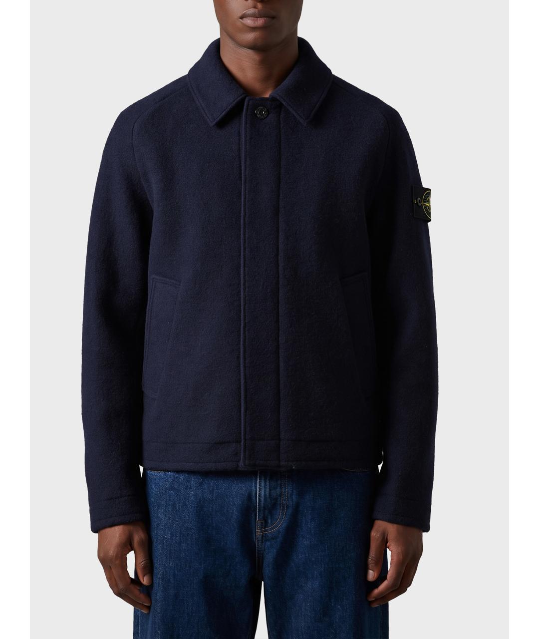STONE ISLAND Темно-синяя шерстяная куртка, фото 2
