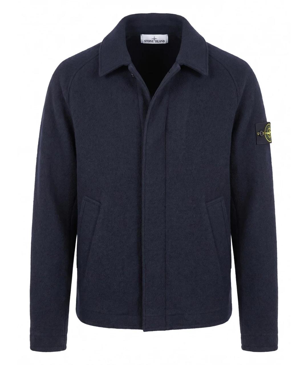 STONE ISLAND Темно-синяя шерстяная куртка, фото 1