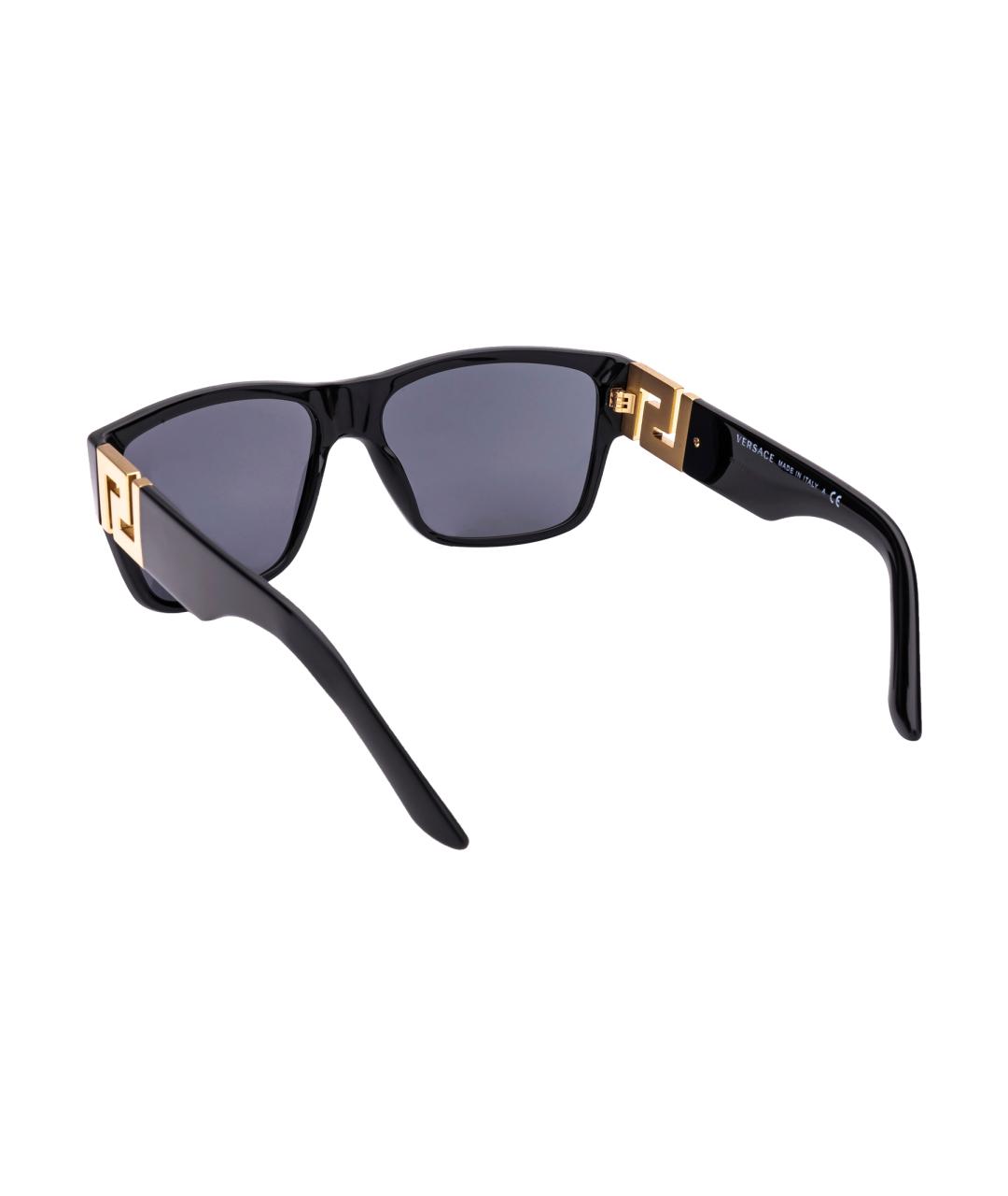 VERSACE Черные пластиковые солнцезащитные очки, фото 4
