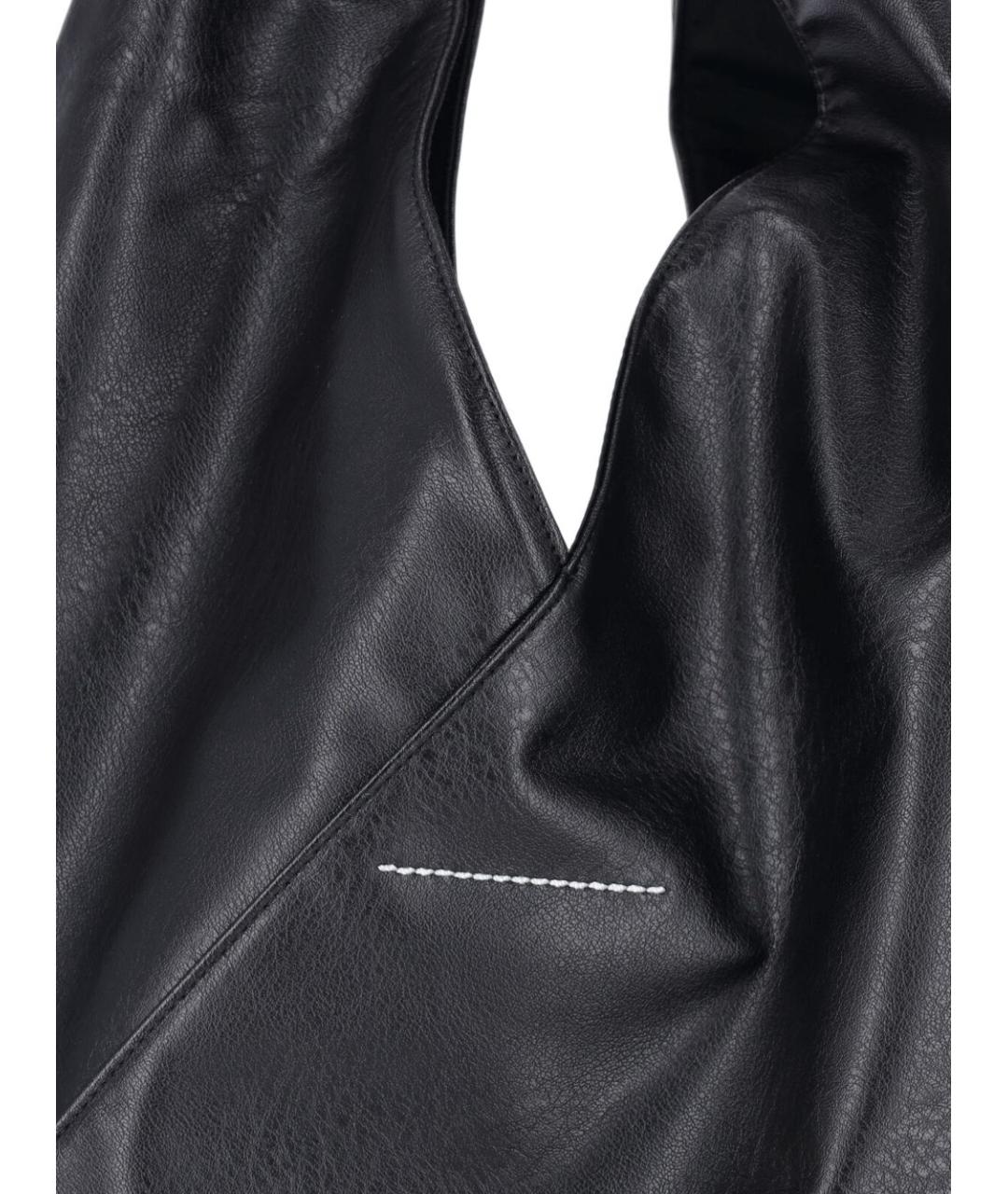 MM6 MAISON MARGIELA Черная сумка с короткими ручками из искусственной кожи, фото 4