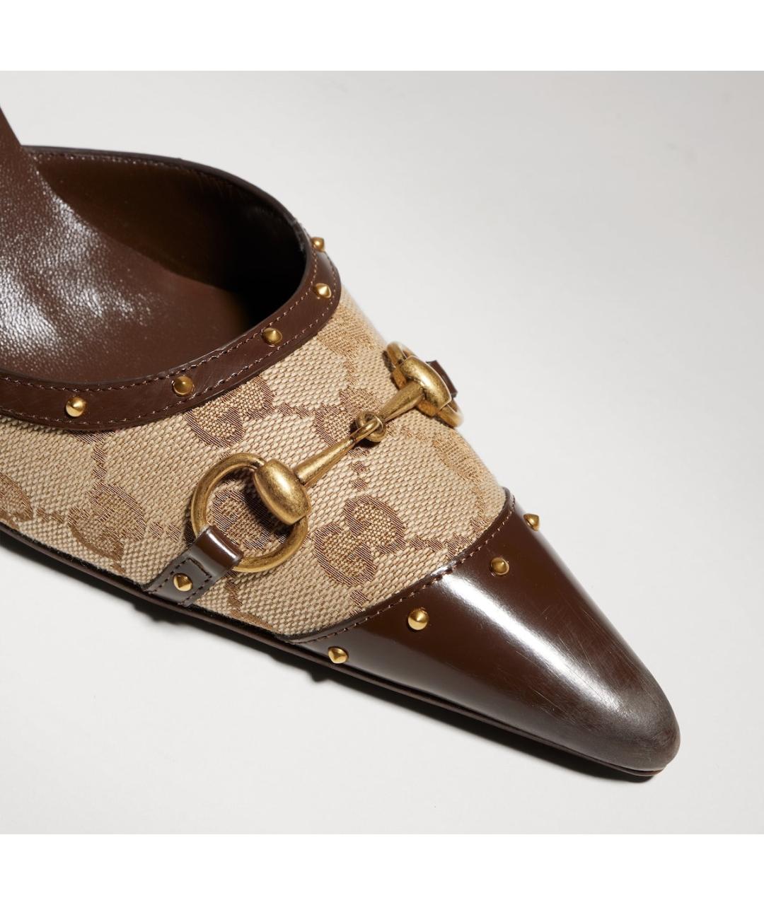 GUCCI Бежевые текстильные туфли, фото 3