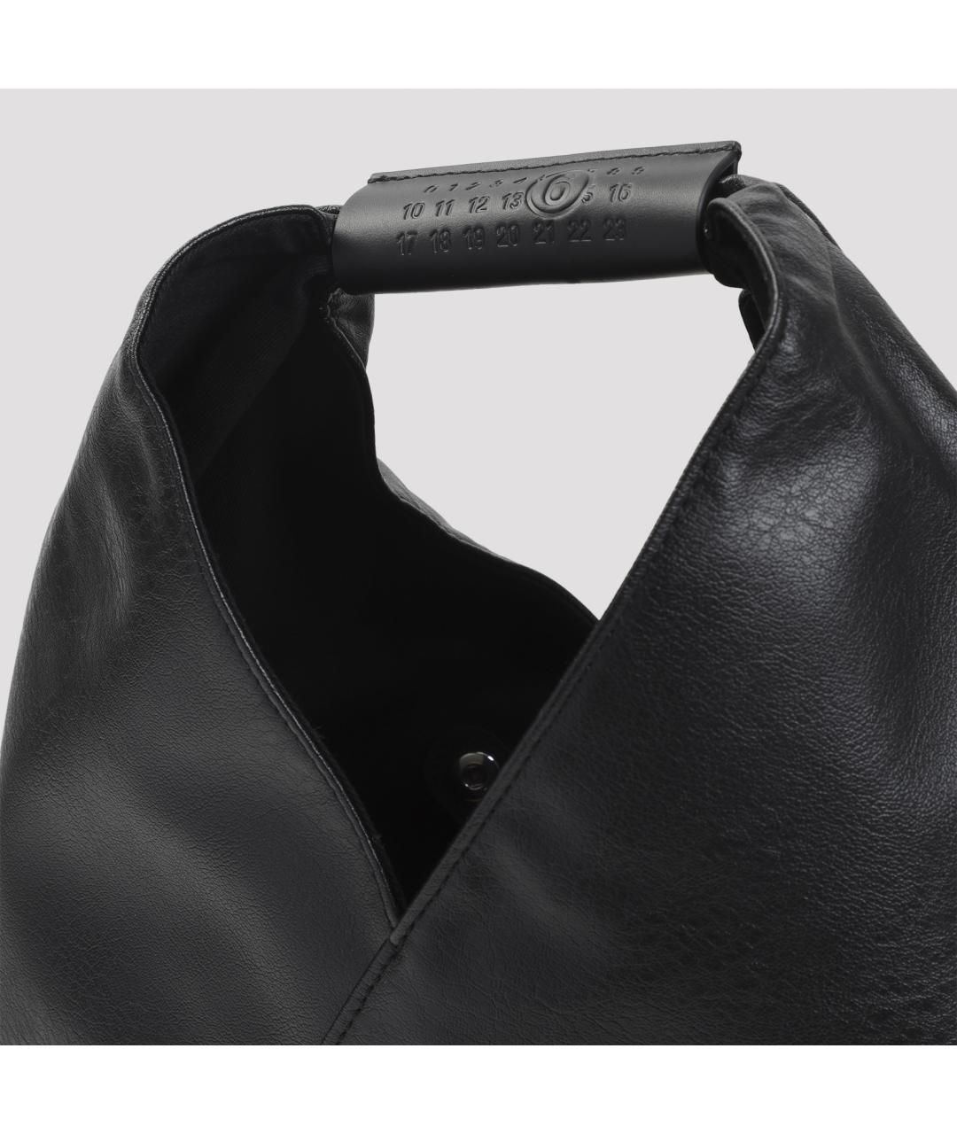 MM6 MAISON MARGIELA Черная сумка с короткими ручками из искусственной кожи, фото 3