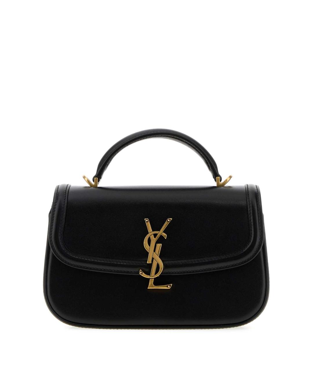 SAINT LAURENT Черная кожаная сумка через плечо, фото 1