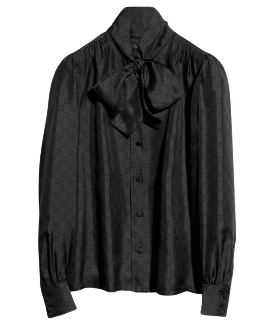 GUCCI Черная шелковая рубашка, фото 1