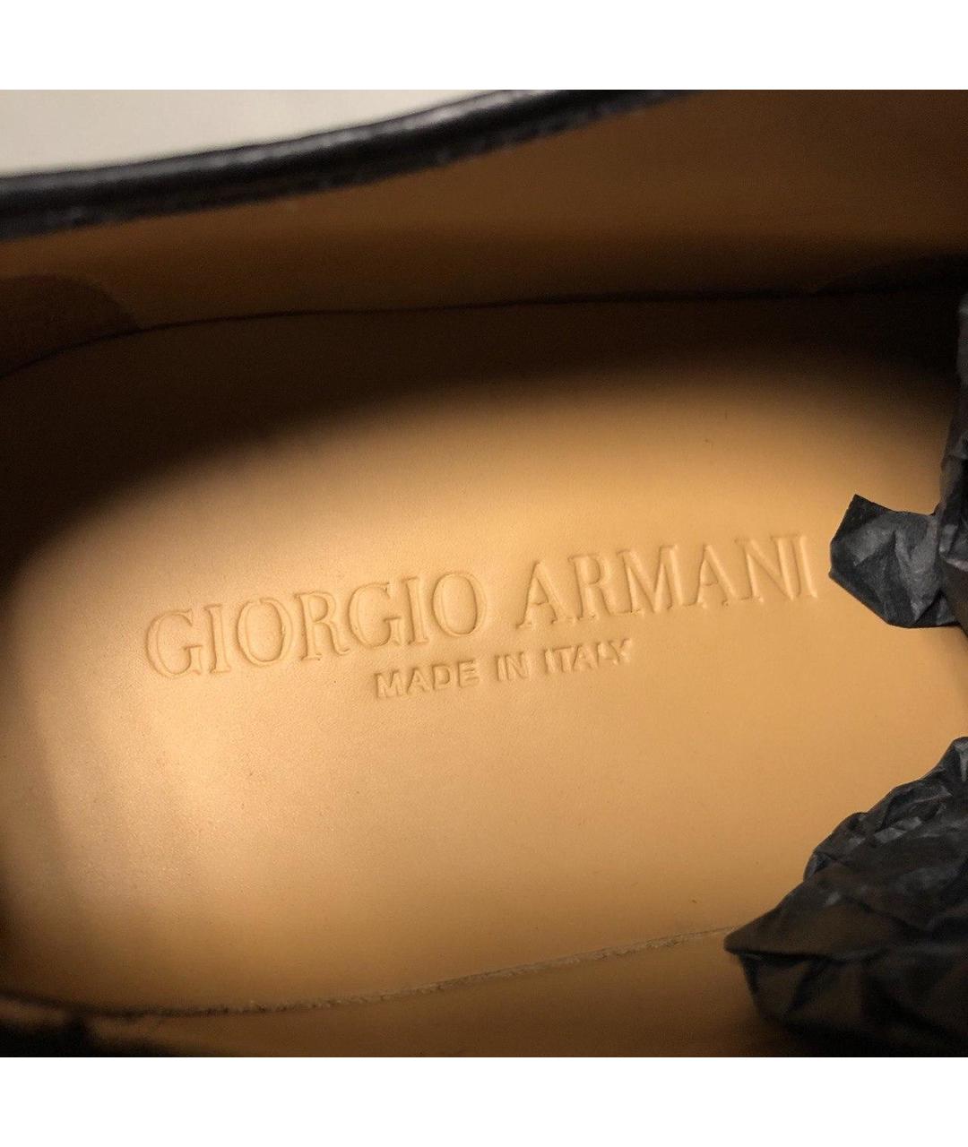GIORGIO ARMANI Черные кожаные туфли, фото 8