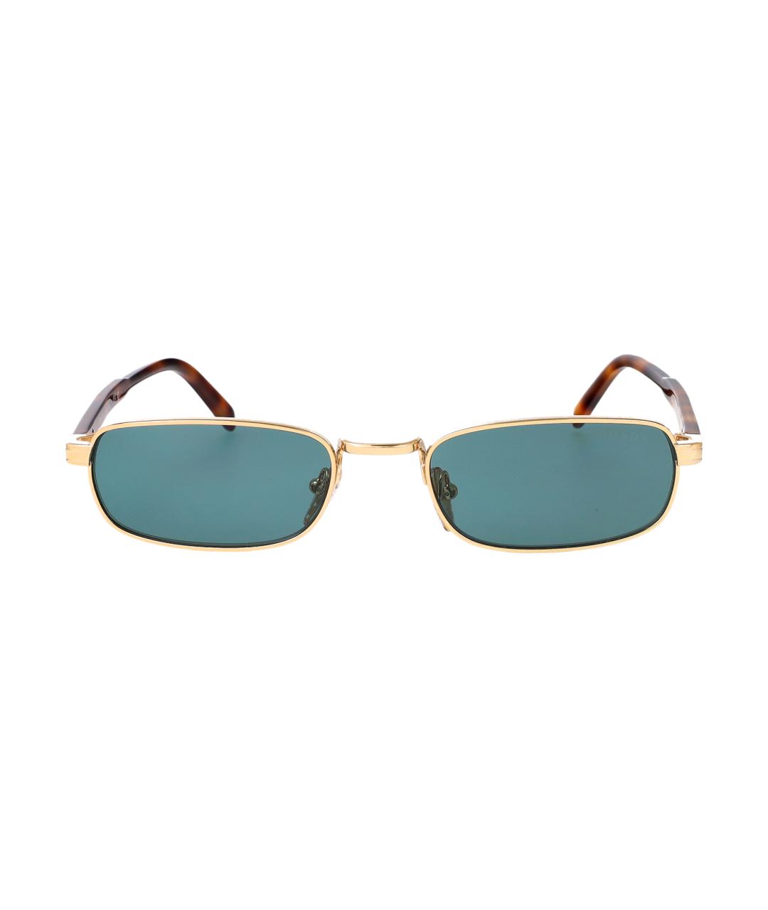 PRADA Золотые металлические солнцезащитные очки, фото 1