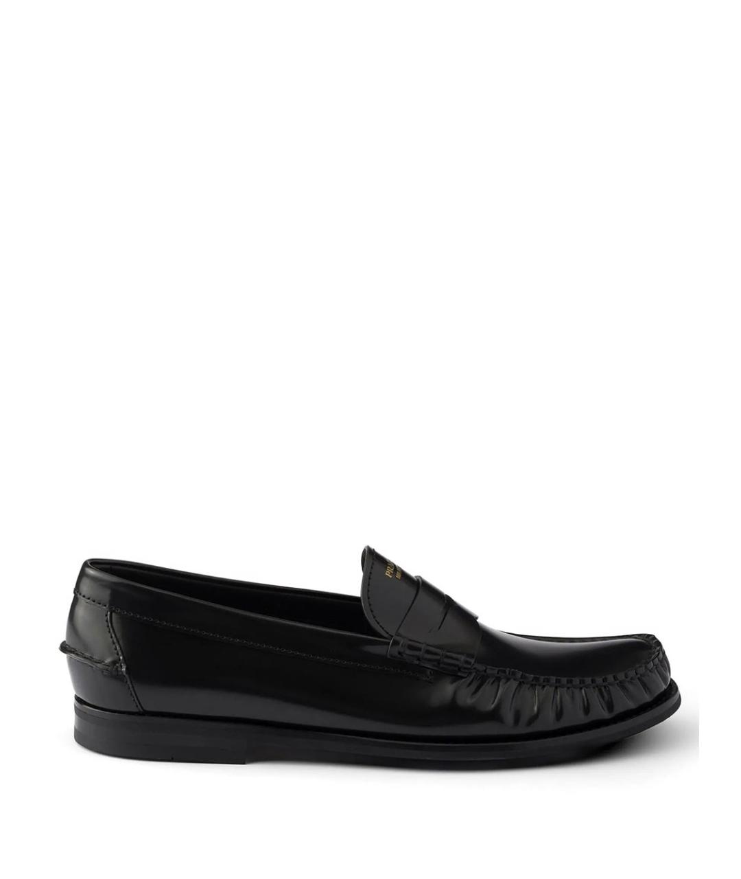 PRADA Черные кожаные лоферы, фото 1