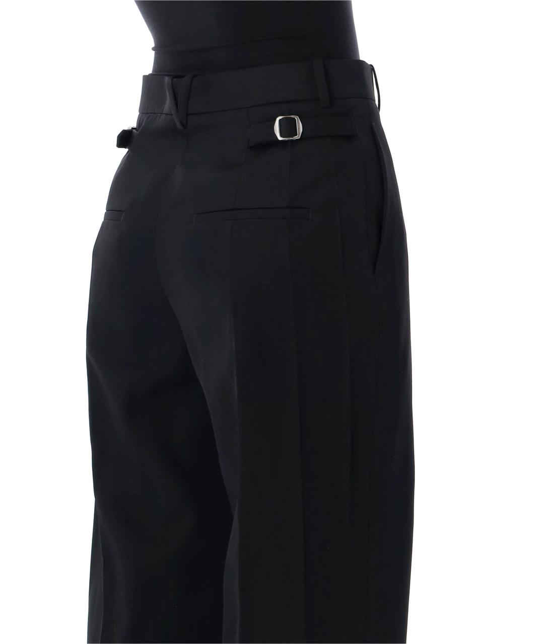 BOTTEGA VENETA Черные шерстяные прямые брюки, фото 3