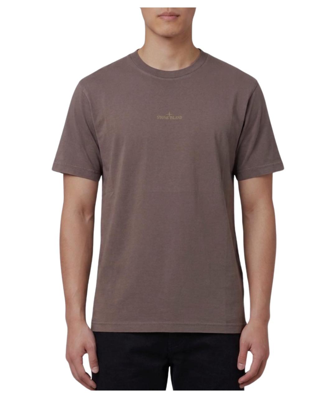 STONE ISLAND Бордовая хлопковая футболка, фото 1