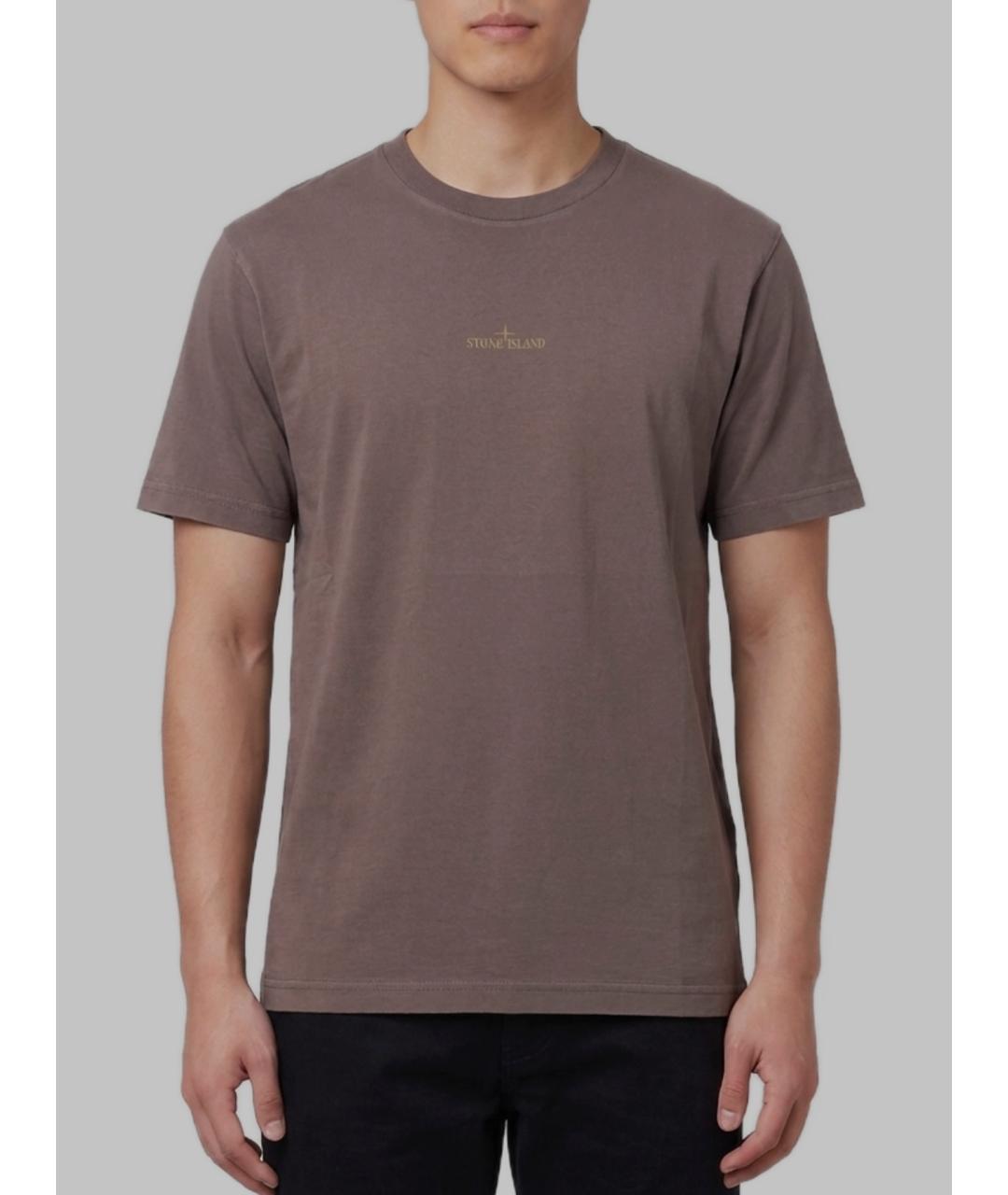 STONE ISLAND Бордовая хлопковая футболка, фото 4