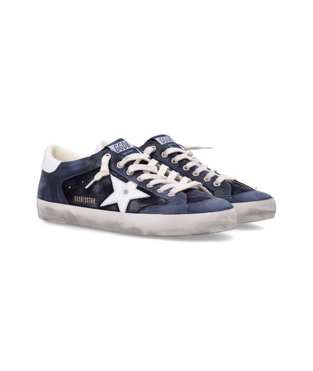 GOLDEN GOOSE Синие замшевые низкие кроссовки / кеды, фото 3