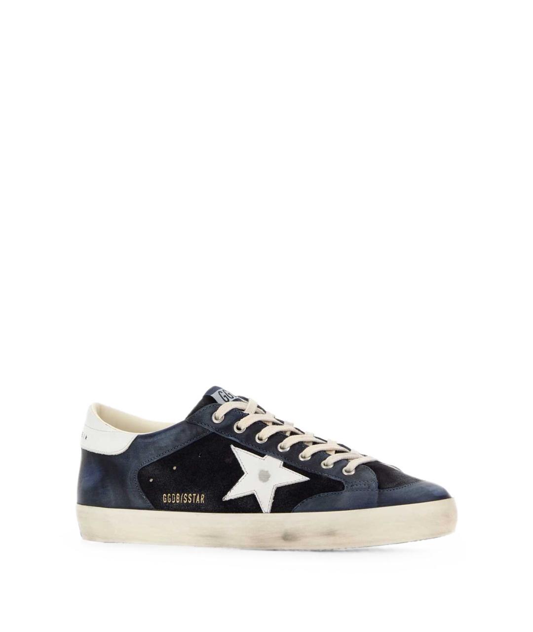 GOLDEN GOOSE Синие замшевые низкие кроссовки / кеды, фото 2