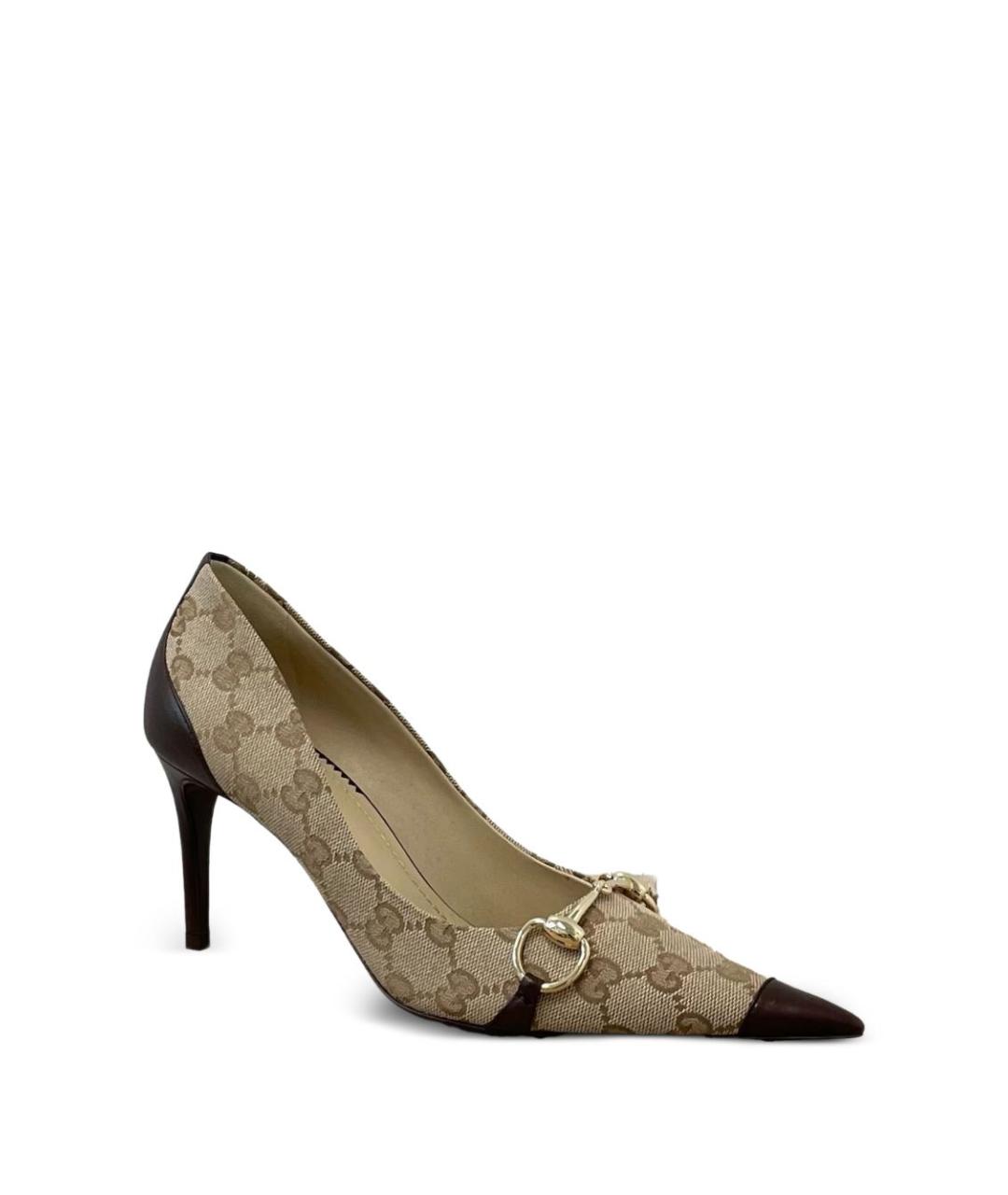 GUCCI Бежевые текстильные туфли, фото 2
