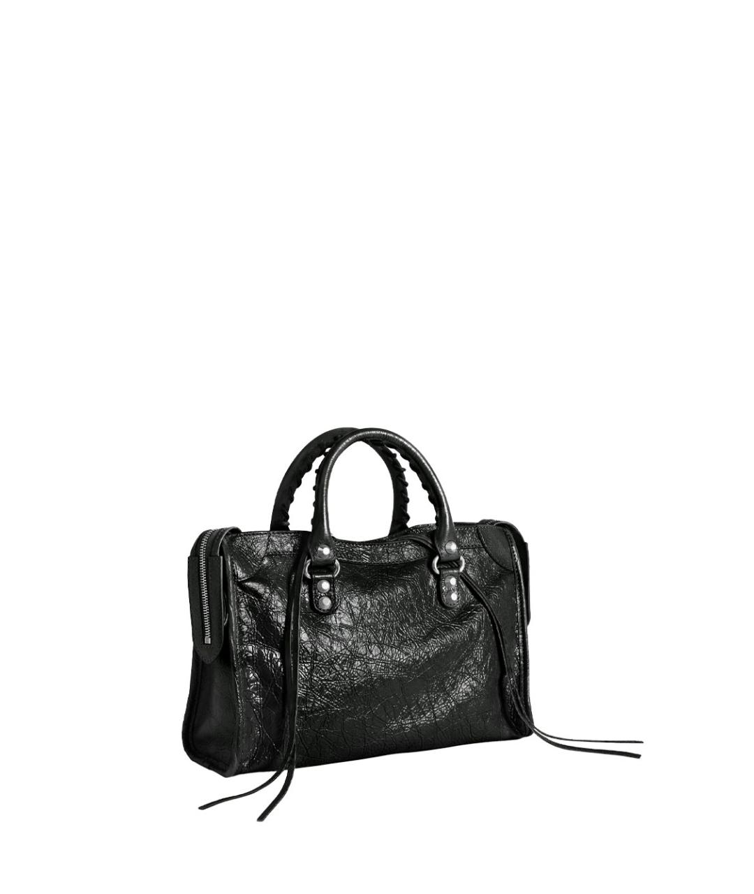 BALENCIAGA Черная кожаная сумка тоут, фото 3