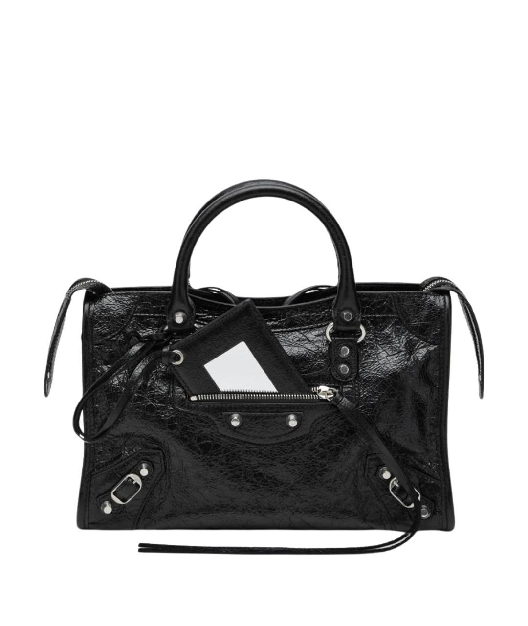 BALENCIAGA Черная кожаная сумка тоут, фото 1