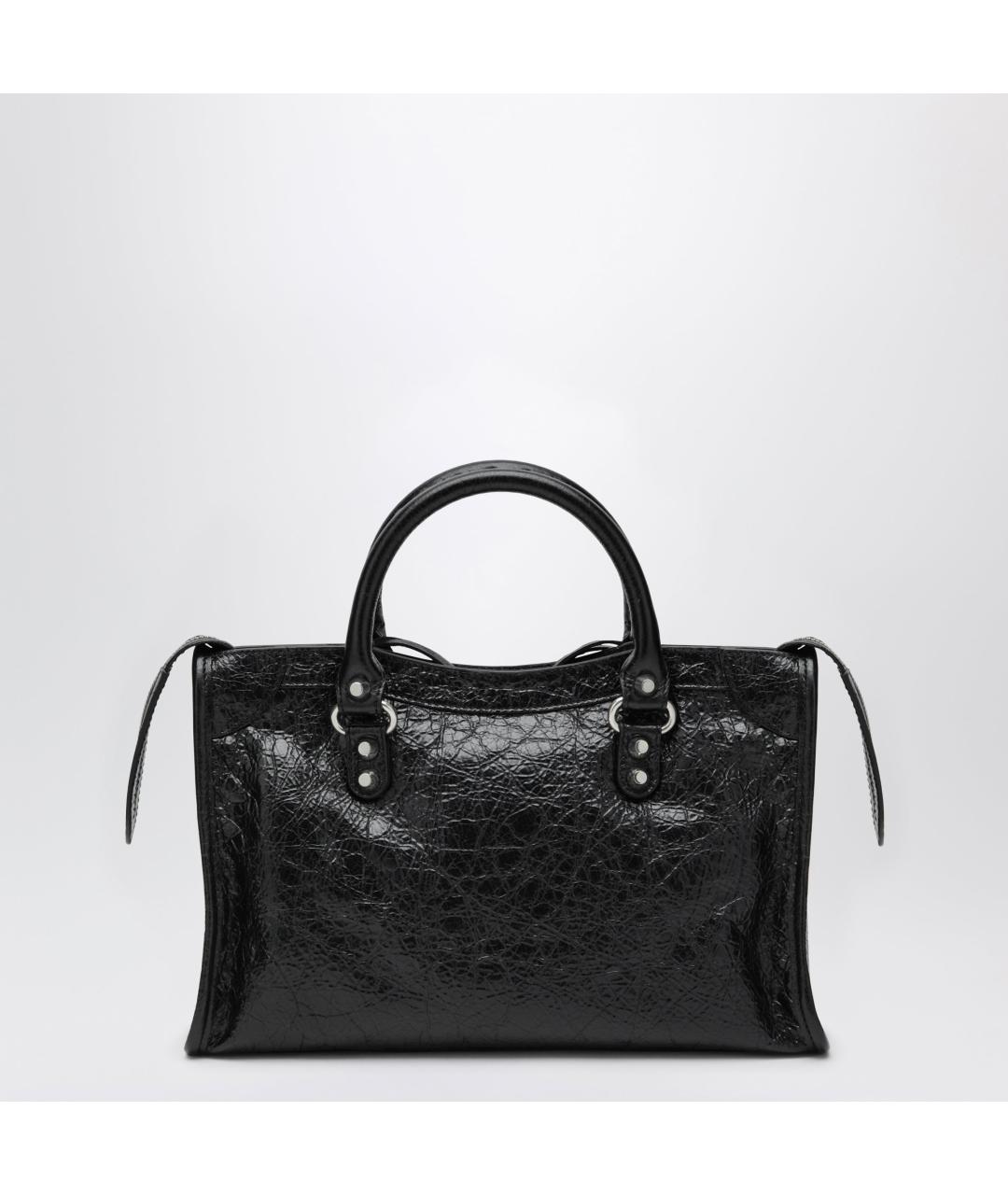 BALENCIAGA Черная кожаная сумка тоут, фото 2