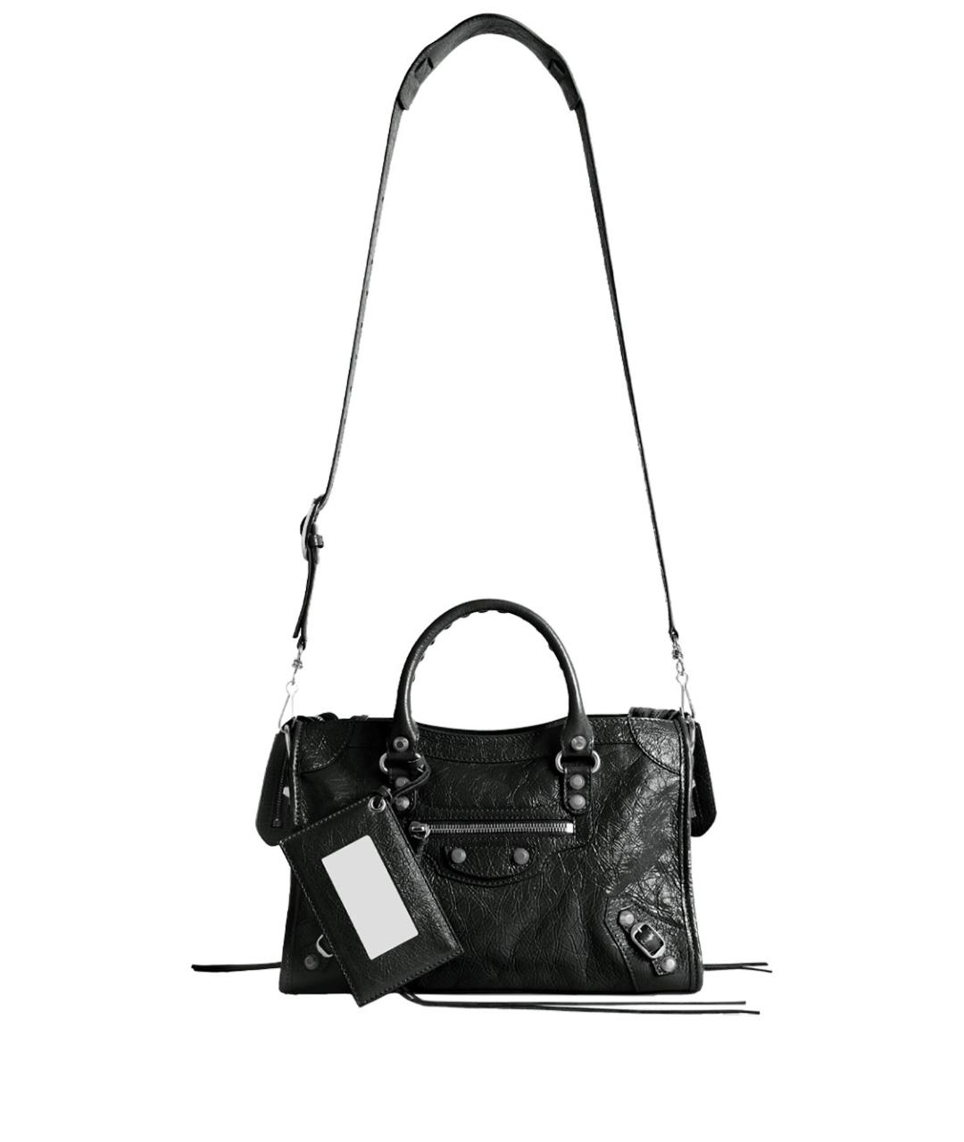 BALENCIAGA Черная кожаная сумка тоут, фото 5