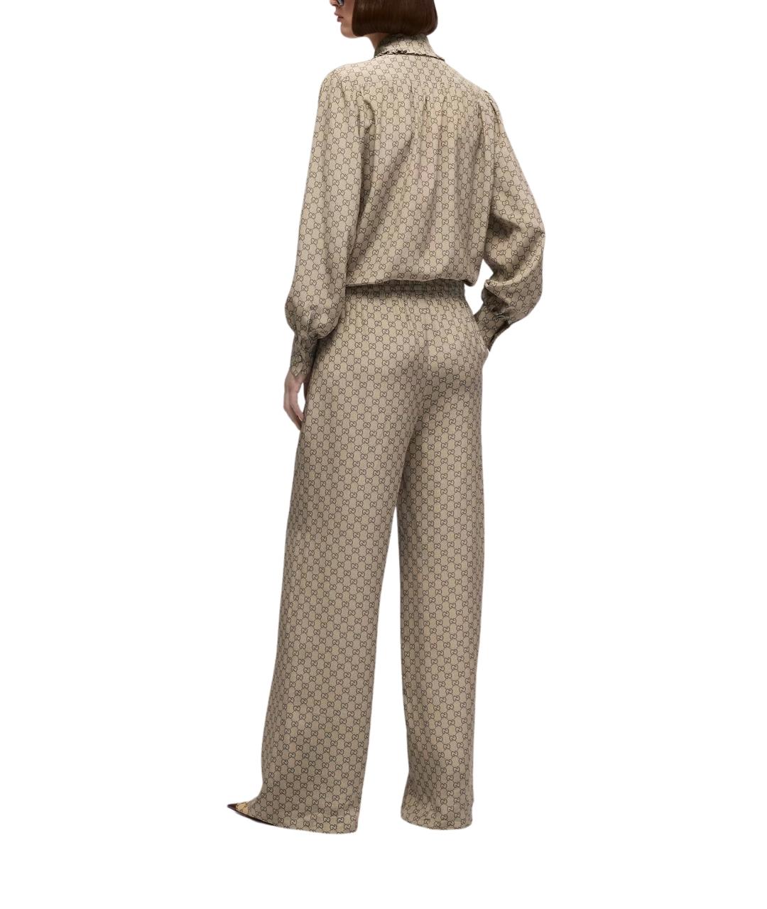 GUCCI Бежевая шелковая блузы, фото 3