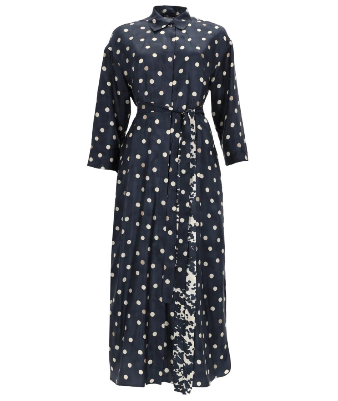 'S MAX MARA Синее шелковое повседневное платье, фото 1