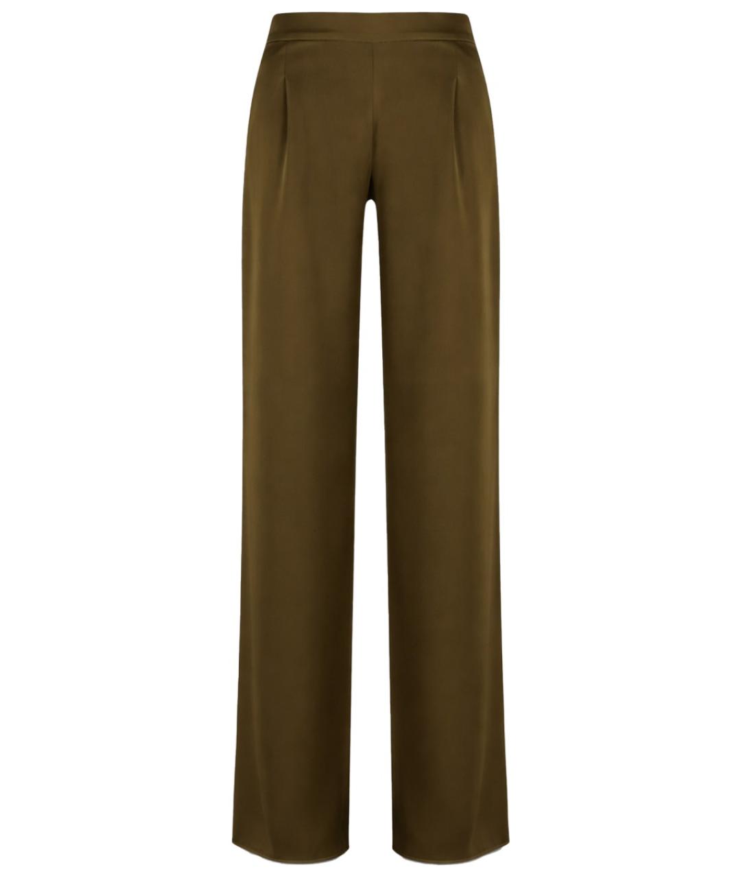 MAX MARA Зеленые ацетатные прямые брюки, фото 1